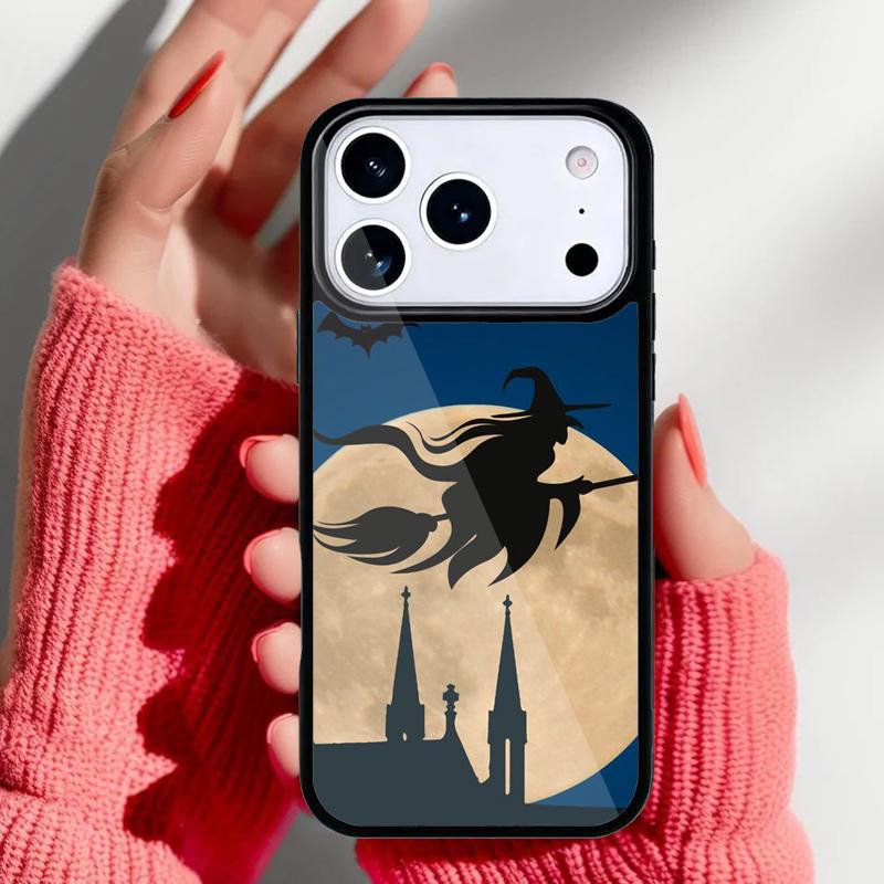 Halloween Moon Witch Horror Phone Case for iPhone 17 16 15 14 13 Pro Max Back Cover for 12 11 Pro Coque