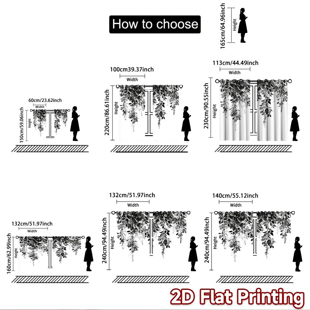 2D flat Photography Backdrop Photography Backdrop Black and White Foliage 100% Polyester Vibrant Reunion for Holiday home