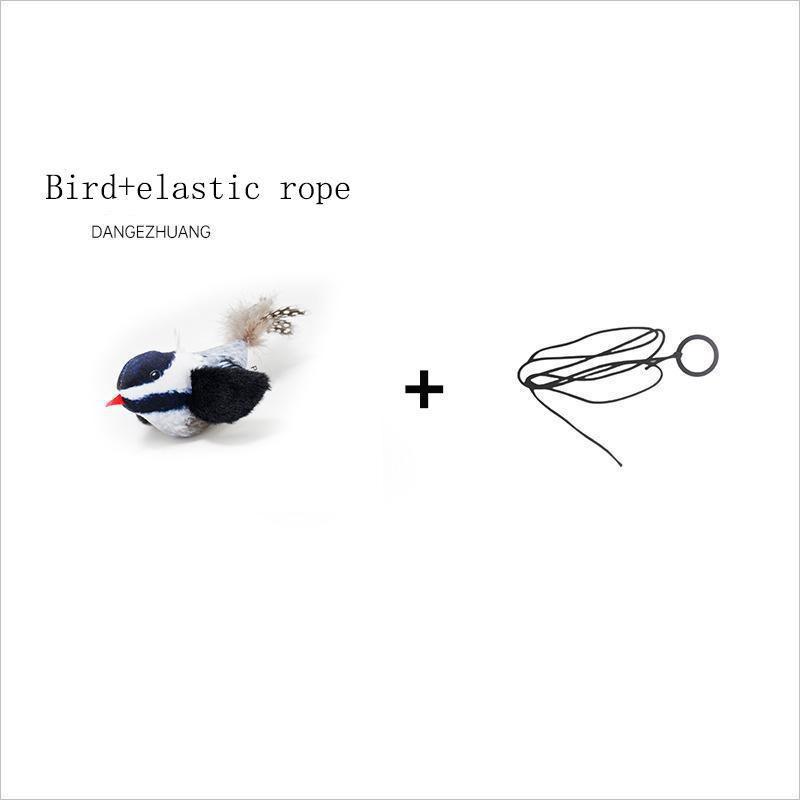 

Interactive Cat Toys Hanging Plush Bird Squeaky Sound Simulation Bird Teaser Toy with Realistic Sounds Cat Teaser Toy for Pets