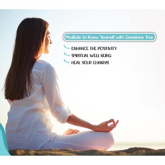 Crocon Seven Chakra Gemstone Tree Feng Shui Figurine Money Bonsai Good Luck Reiki Healing Crystals Balancing Decoration Ornament Sculpture  10-12