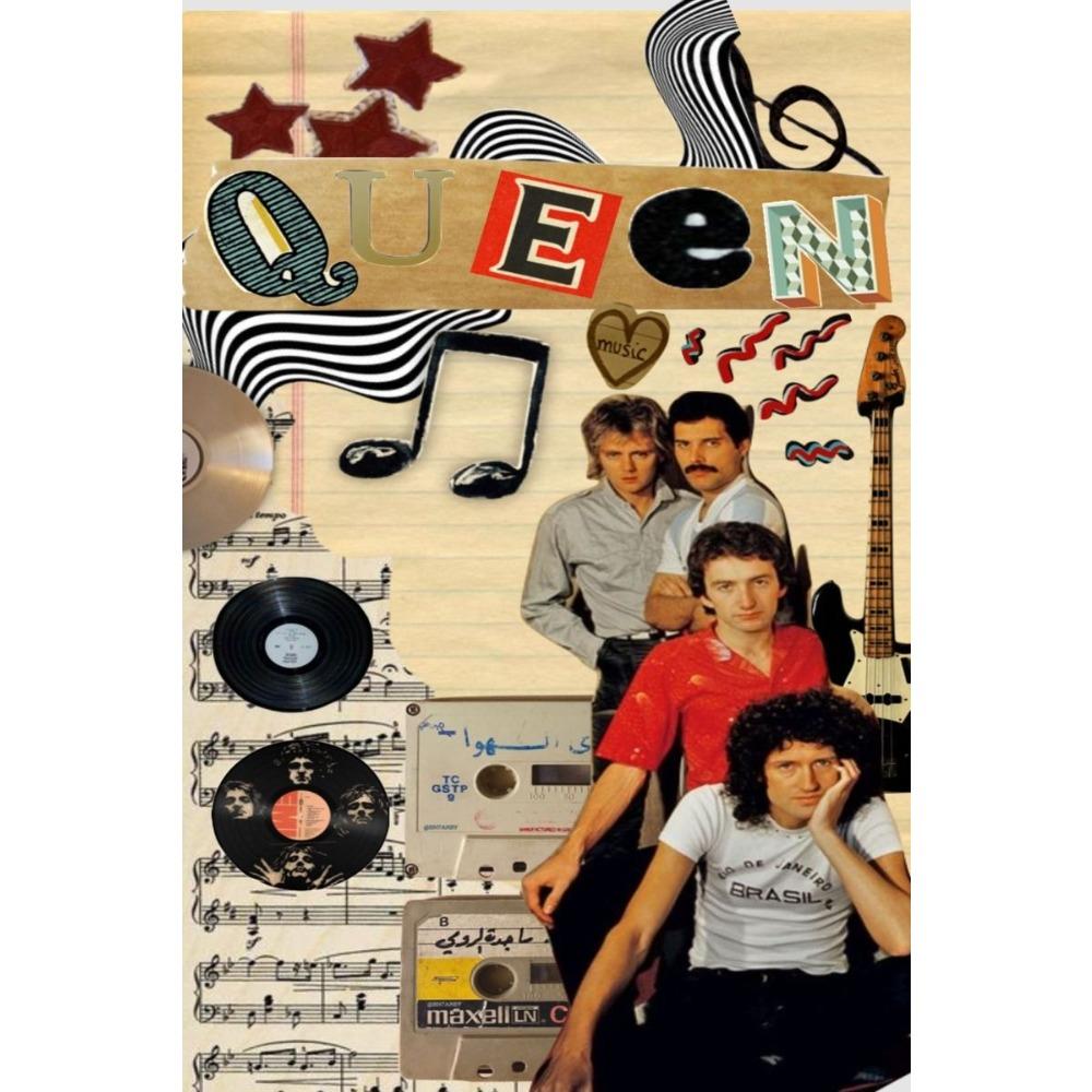 Metal Queen Band Wall Decor, Handmade 3D Tin Art for Living Room Bedroom Music Studio