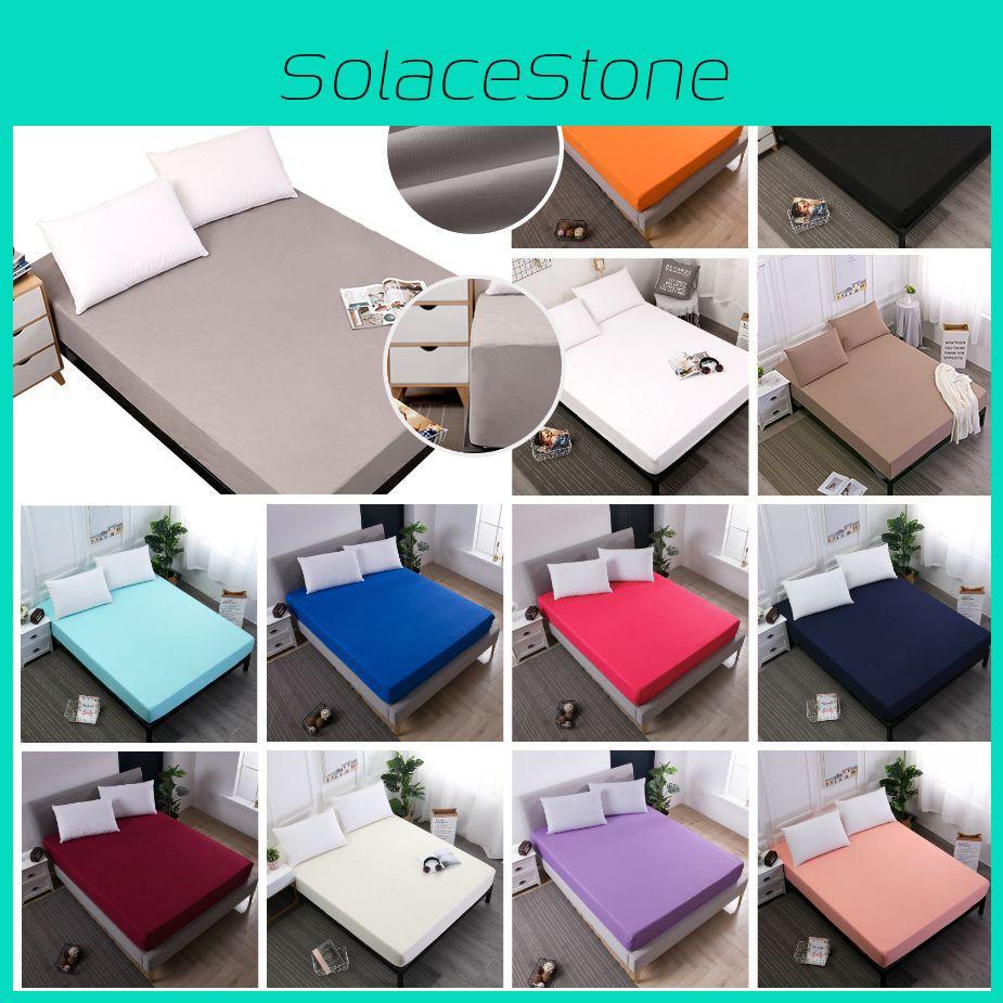Soft Lightweight Fitted Sheet Solid Color Mattress Protective Cover For Cozy Sleeping