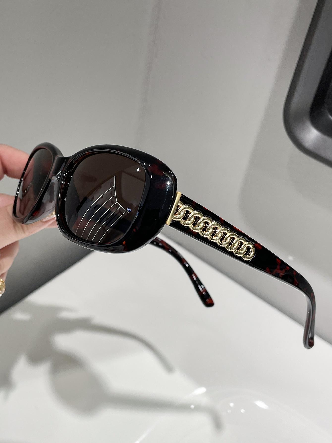 

1PC Oval Frame Glasses with Threaded Leg Design Unisex Suitable for Daily Wear Photography Driving European Style