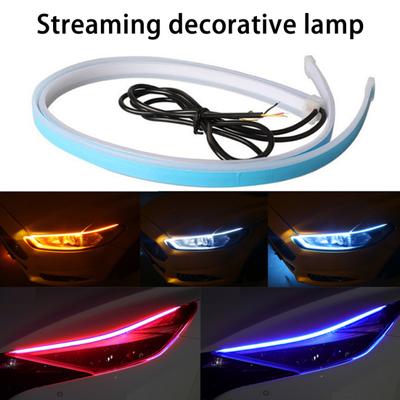 2Pcs Car Streamer Lights Waterproof Modified Car Daylight Headlight Strips para Veículo