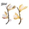 Versatile Brooch Magnolia Branch Design Lapel Pin Sweaters Durable Collars