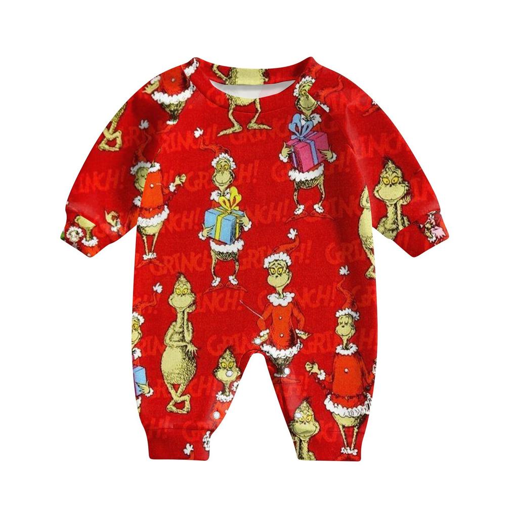 Christmas Family Matching Long Sleeve Tops+Pants Set Family Matching Sets