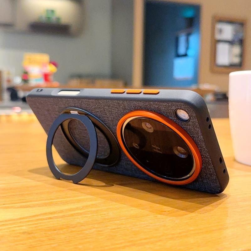 Grain Line Phone Case For OPPO Find X8 Pro Magnetic PC Hard Shell Protective Solid Color With Holder Find X8 Ultra Back Cover