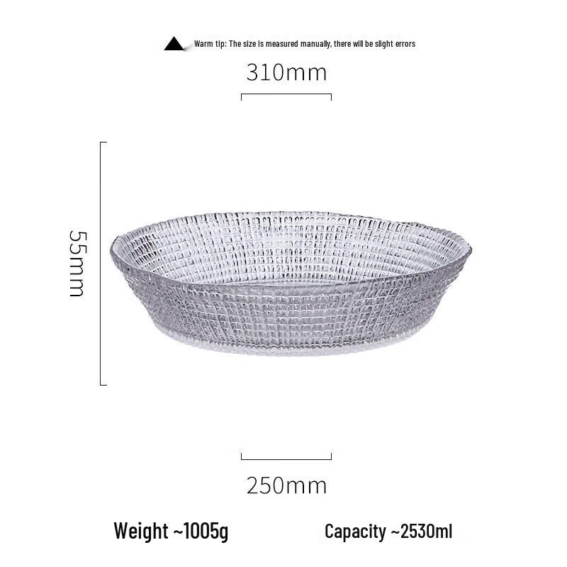 Dunzhu Transparent Diamond Glass Dinner Plate