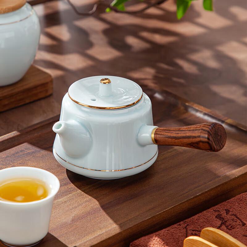 Hao Ai Jia Celadon Side Handle Tea Set