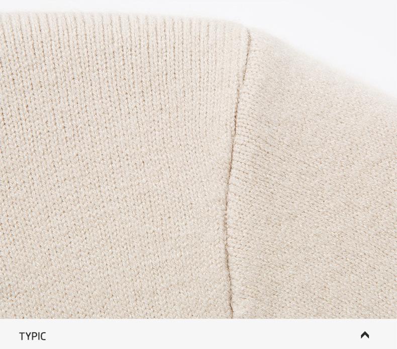 Winter Thick Jacquard Knit Sweater with Half-High Collar for All Ages