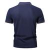 Camisas Polo de Verano para Hombre Ajuste Delgado Diseño con Cremallera Manga Corta Transpirables Casual Cuello de Solapa de Contraste Streetwear Tops Básicos