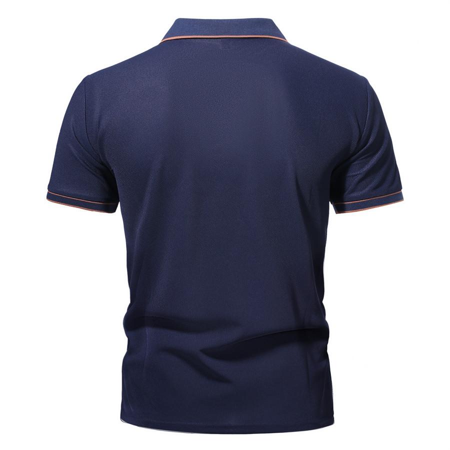Camisas Polo de Verano para Hombre Ajuste Delgado Diseño con Cremallera Manga Corta Transpirables Casual Cuello de Solapa de Contraste Streetwear Tops Básicos