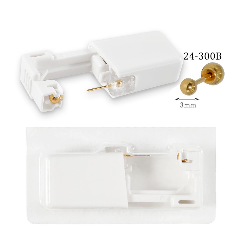 Easy To Use 24K Gold Plated Different Crystal Safe Ball Ear Piercing Gun Kit Disposable Disinfect Earring Piercer Machine Studs