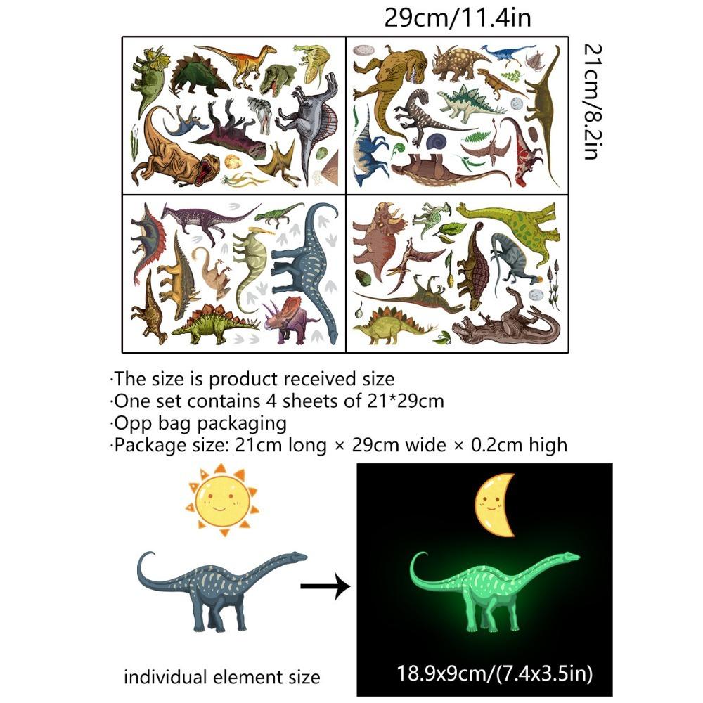 Removable Kids Room Decals Glow in The Dark Dino Glowing Luminous Stickers  Children's Bedroom
