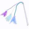 Cat Toy Feather Cats Teaser Elastic Mesh Tassel Cat Toys Interactive Feather Toys for Cats Stick Teaser with Bell Pet Products