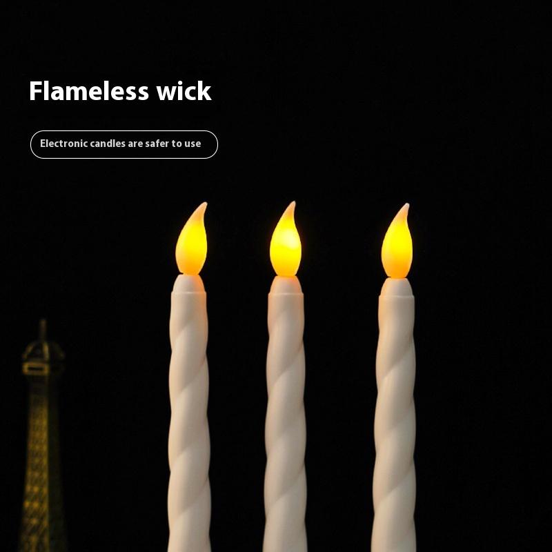 1 Piece Flickering Electric Long Candle Light Led Flameless Taper Candles Dinner Candle Candlesticks Decor For Party Wedding