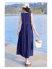 New Women's Summer Sleeveless French Silk-Cotton Beach Dress