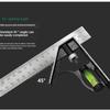300mm Stainless Steel Angle Combination Square Ruler Mobile Horizontal Movable 45Degree Right Carpenter Woodworking Level Moving