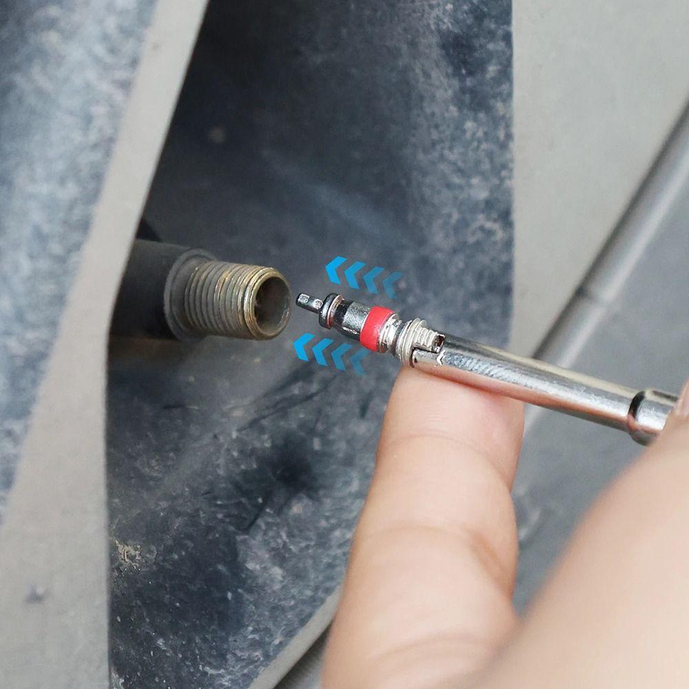 33Pcs/Set Slotted Handle Tire Repair Tool Kit Metal Plastic Cover Valve Stem Core Remover Screwdriver Bicycle Tire Tool