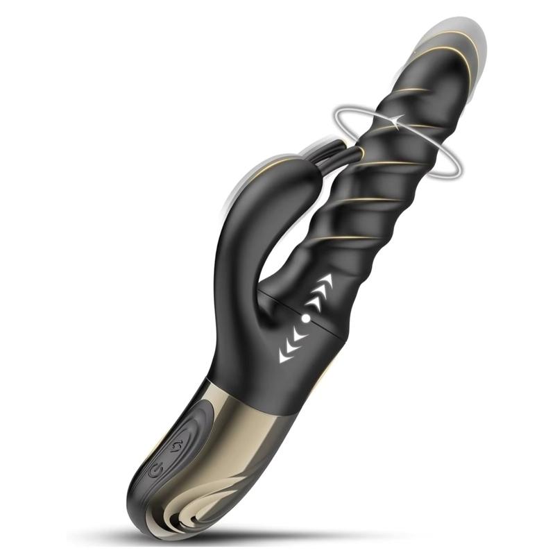 KUSHOR Thrusting G Spot Rabbit Vibrator Clitoral Stimulator 360° Swirl Up Down Thrust 5 Swirling Modes Adults Sex Toys for Women
