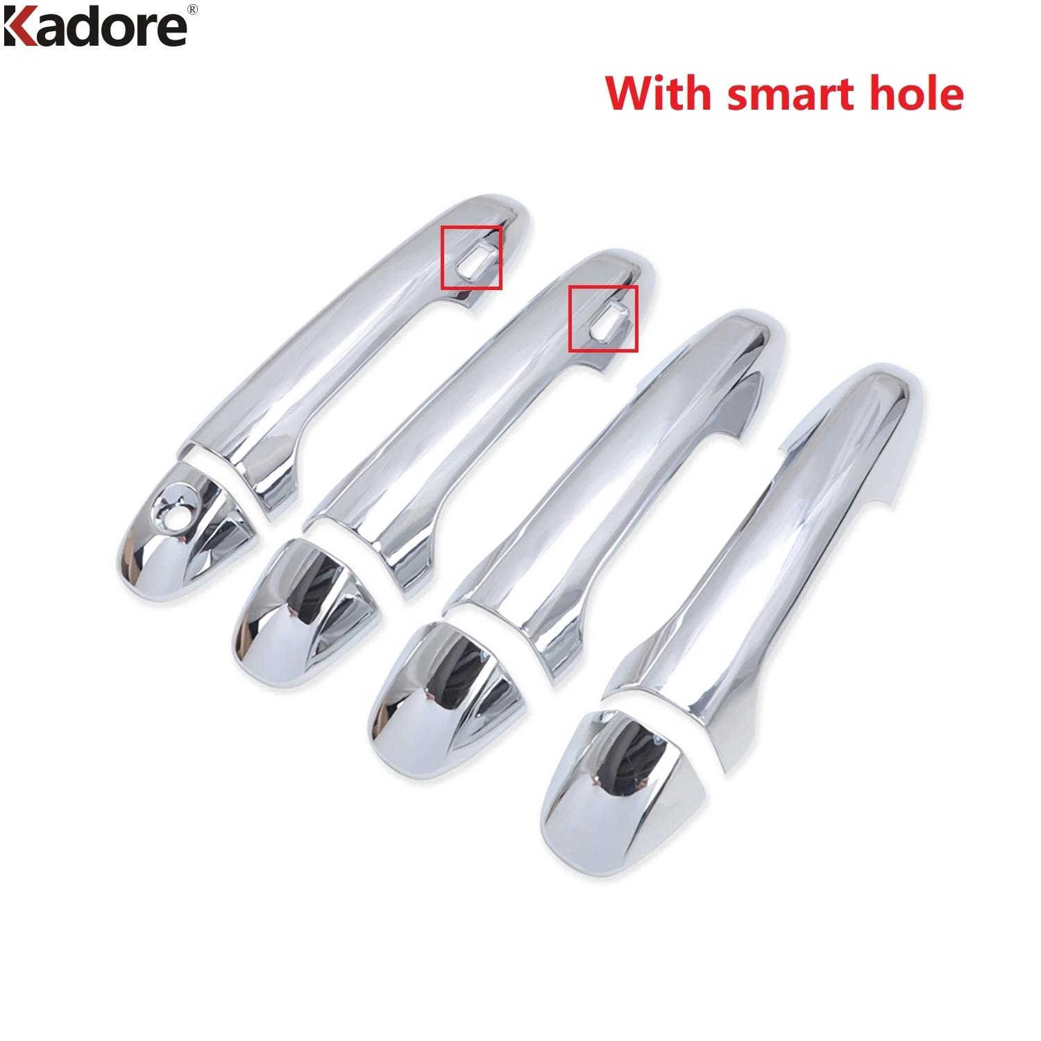 For Toyota Highlander 2014 2015 2016 2017 2018  Chrome Car Door Handle Covers Trim Side Handles Catch Overlay Accessories With Smart Hole
