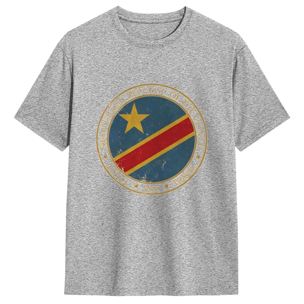 Unisexs Tshirts Congo Flag Funny 100 Cotton Tee Shirt Short Sleeve T Shirt Round Neck Clothing New Arrival