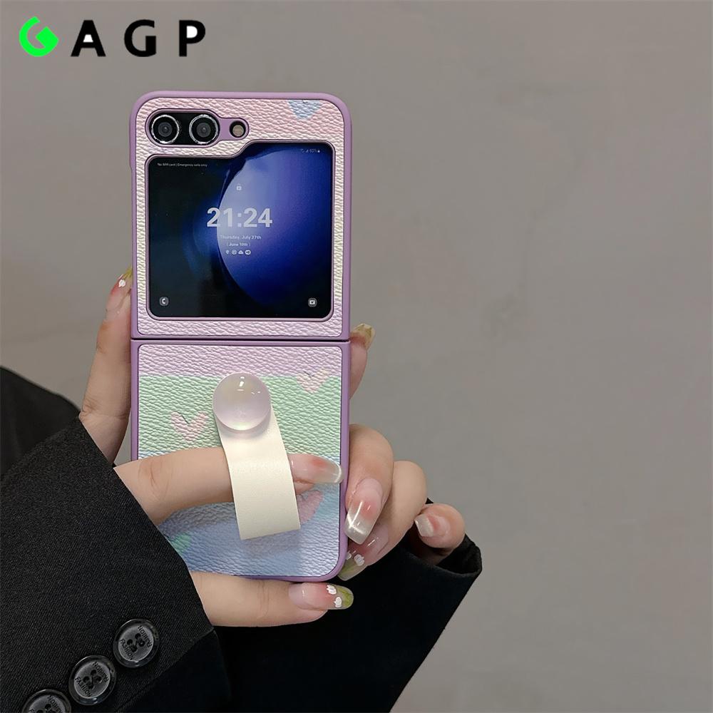 PU Bőr Gyűrűtartós Tok Samsung Galaxy Z Flip 6 4 3 z6 flip4-hez Vékony Z4 Flip flip6 G Védőtokok