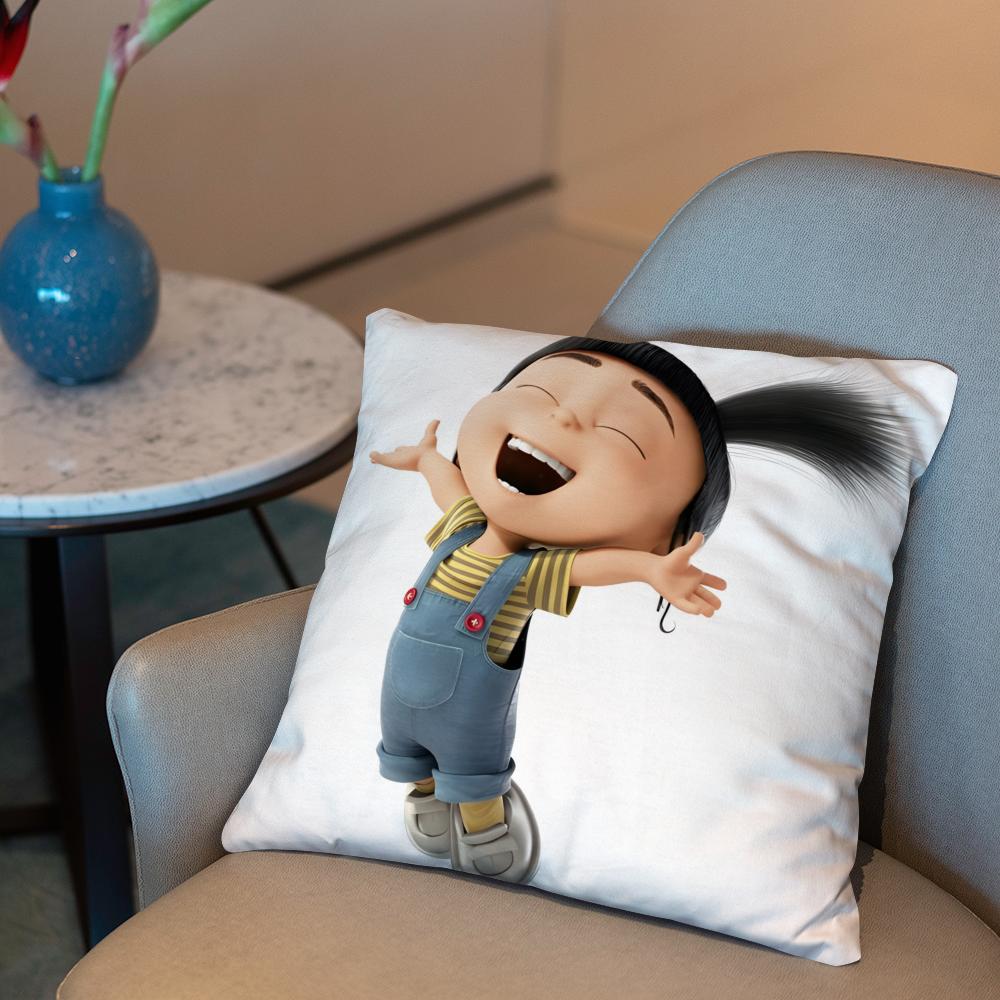 A-Agnes cute Cushion Cover 2-in-1 Reversible Plush Pillow Cover | Car/Sofa/Bed | Perfect Gift