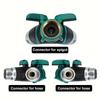 2-Way Hose Splitter with 2 Valves,  Water Pipe Diverter Double Outlet Y Connector with Individual Shut Off Valve,Suitable for Outdoor Garden Watering