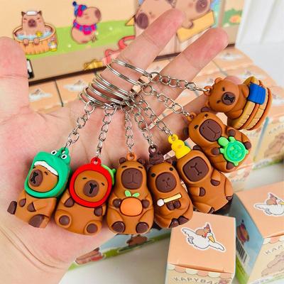 Lustiger Capybara Schlüsselanhänger Tier Schlüsselanhänger Rucksack Handtaschen Anhänger Blind Box Kreative Capybara Dekorationen zufälliger Stil