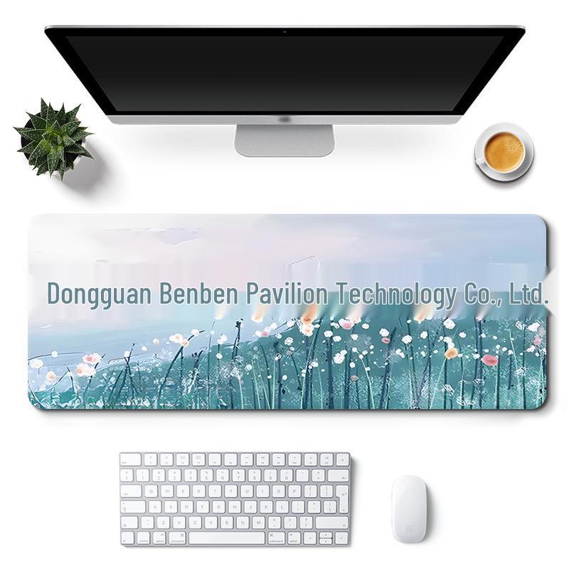 Extra Large Custom Girl's Cute Office Desk Mat - Non-Slip Landscape Style Mouse Pad