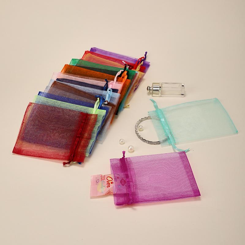 100Pcs Organza Drawstring Gift Bags, Multicolor Small Pouches for Jewelry Candy Packaging Wedding Party Favor Bags