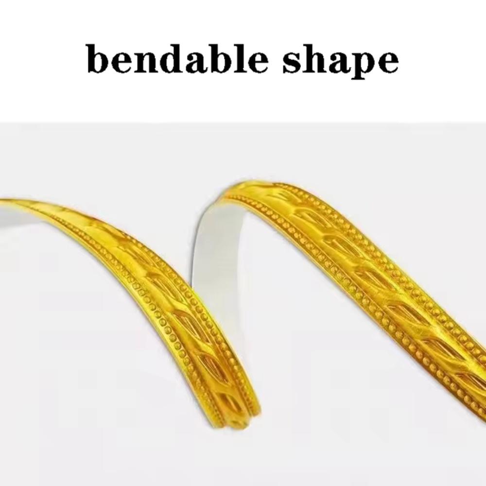 1pc 1M/39.37in Home Decorative Trim Line Self-Adhesive Soft Line Ceiling Baseboard Decor Gap Strip Wall Molding Line 3D Sticker