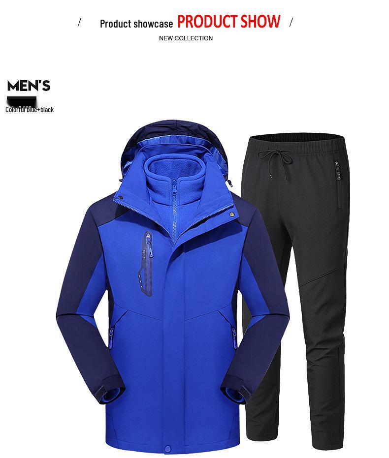 

Мужская и женская флисовая куртка 3-в-1 с отстегивающейся подкладкой для осени и зимы 5XL