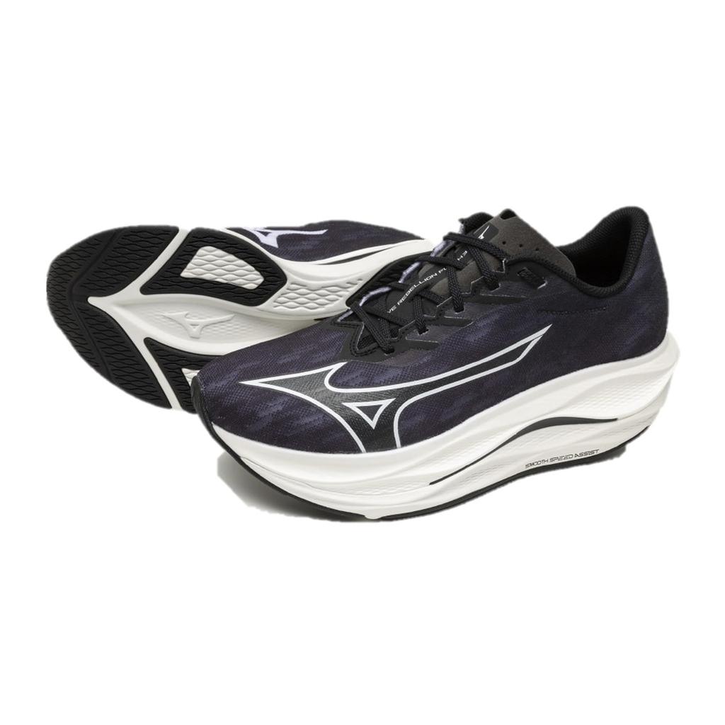 Mizuno Wave Rebellion Flash 3 Running Shoes, Men's, Black and White, Size 28.5 cm, 3E
