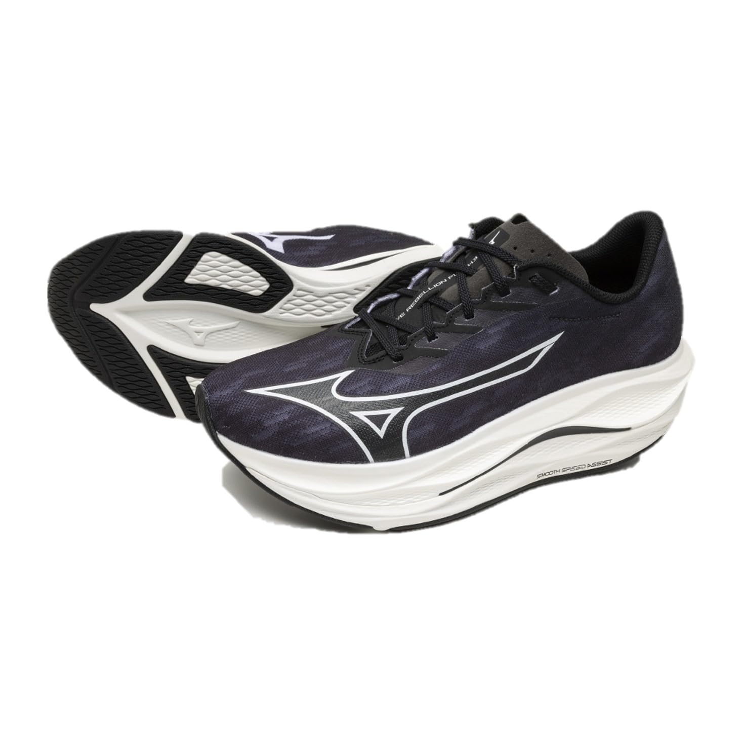 

Mizuno Wave Rebellion Flash 3 Running Shoes, Men s, Black and White, Size 28.5 cm, 3E