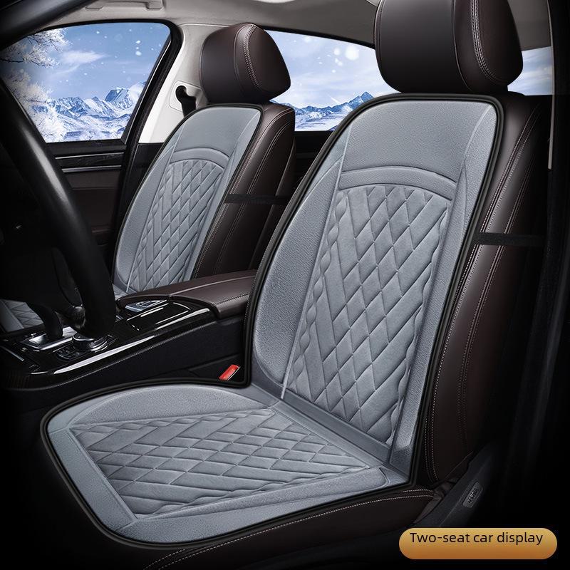 X021 Universelles Auto-Heizsitzkissen, automatische Spannungsumwandlung, Flanell, kurzer Plüsch, 12 V-24 V.