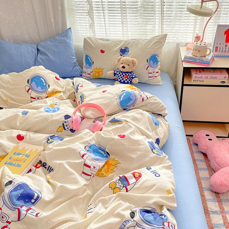 Cartoon Panda Duvet Cover Set Cute Animal Queen Reversible Comforter Cover Set Childrents Teenagers Room Single Bedding 3 Pieces