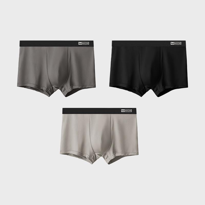 MiiOW 3 szt. Męska Bielizna Grafenowa Antybakteryjna Bielizna Miękka i Wygodna Bawełniana Bielizna Płaskie Rogi Rozmiary L-5XL
