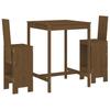 Vidaxl 3-Cz. Garden Bar Furniture Set, Honey Brown, Pine
