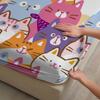 3 stuks Kleurrijke Katten Hoeslaken Cartoon Kattenpatroon 3D Print Cadeaus Voor Studenten Meisjes 100% Polyester Plat Laken Met Kussenslopen