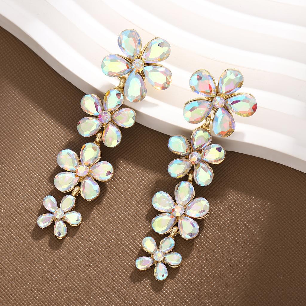 Luxury Earrings: Vintage-inspired Colorful Crystal Fashion Statement Earrings - Long  Bold and Elegant