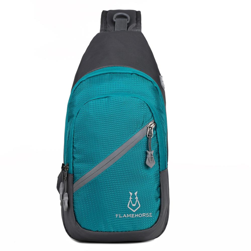 

Сумка через плечо Сверхлегкая водостойкая нейлоновая сумка через плечо на груди с отверстием для наушников синий