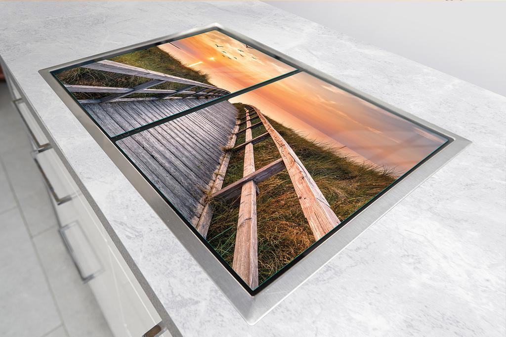 GLAS-KOCHFELD-SCHUTZPLATTE 90x52 BRÜCKE