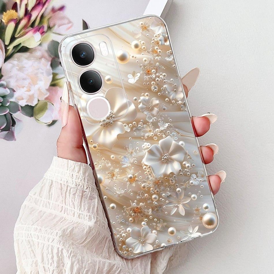 For Vivo Y19S V2419 Elegant Floral Butterfly Painting Phone Case For Vivo Y19s Y 19S 4G Soft Silicone TPU Cases