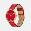 Coach Elliot Gold Tone, Red Leather Strap 28mm Watch – 14504386
