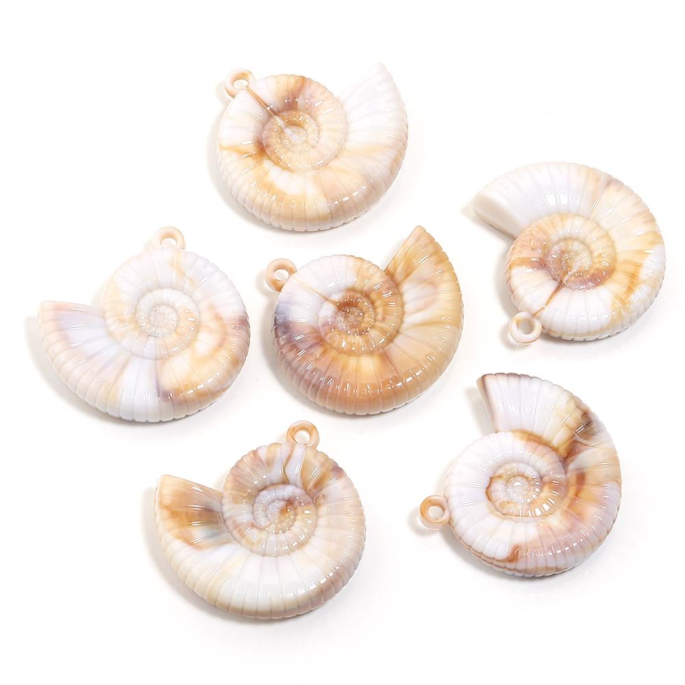 10-100pcs Natural Shell Acrylic Beads Ocean Light Brown  Seashell Pendants For Jewelry Making DIY Bracelets Keychain Accessories