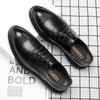 Spring and Autumn New Leather Business Men's Shoes Formal Round Toe Korean Leather Shoes Men's Fashion Plaid Casual Shoes Men