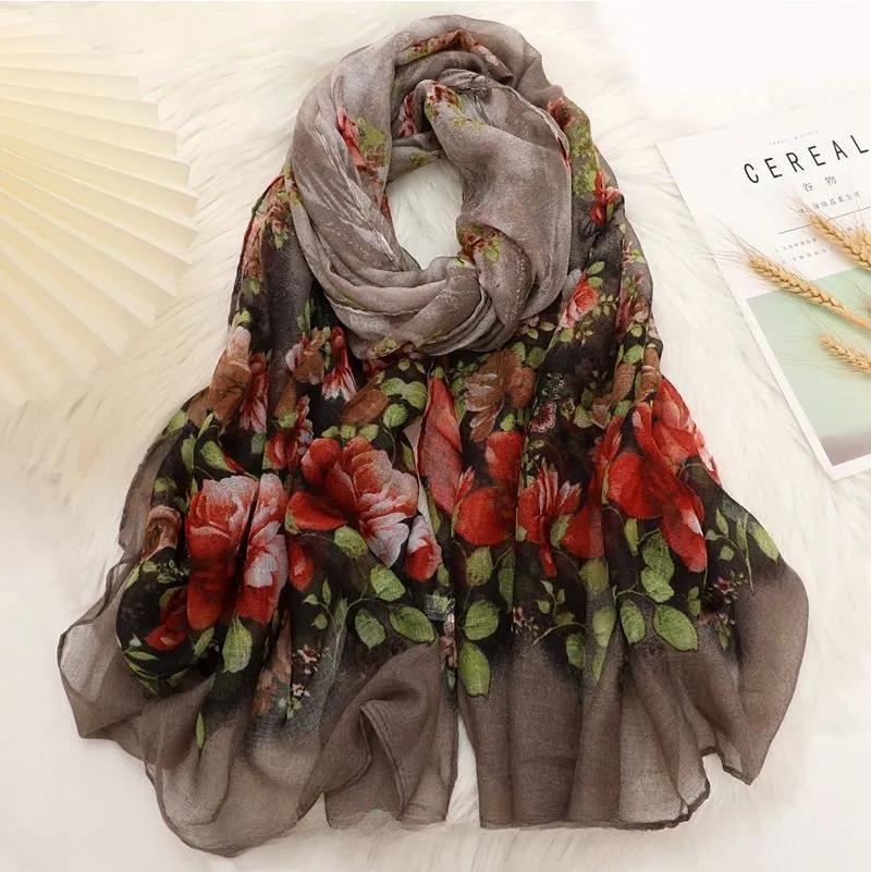 

Модные женские шарфы-шальки, принтованные шарфы, аксессуары для женских шарфов One Size коричневый