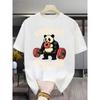 European Size Men'S Kinda Fit Panda Print Tee - Playful And Unique Style, Comfortable And Airy, Made of 100%, Round Neck, Short Sleeves for Summer